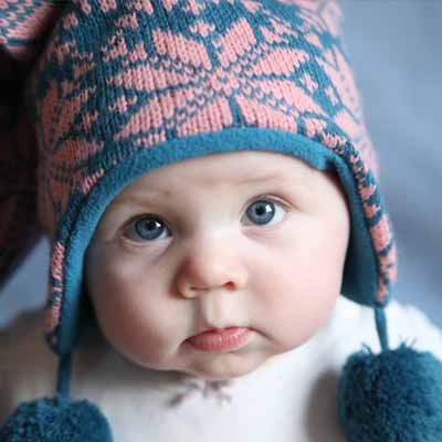 Baby wearing a winter hat